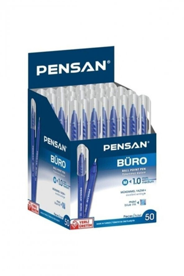 Pensan Büro Mavi Tükenmez Kalem Ince Uçlu 50li Pk