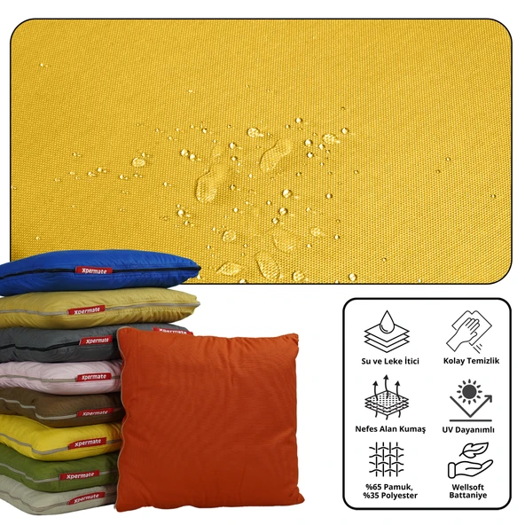 XPERMATE Tv Battaniye Yastık Battaniye Kırlent-welsoft Battaniye- Yolculuk Yastığı- Uçak Yastığı 145x205 Sarı - Resim 4