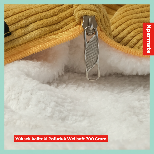 XPERMATE Tv Battaniye Yastık Battaniye Kırlent- Welsoft Battaniye- Yolculuk Yastığı- Uçak Yastığı 145x205 Sarı - 4