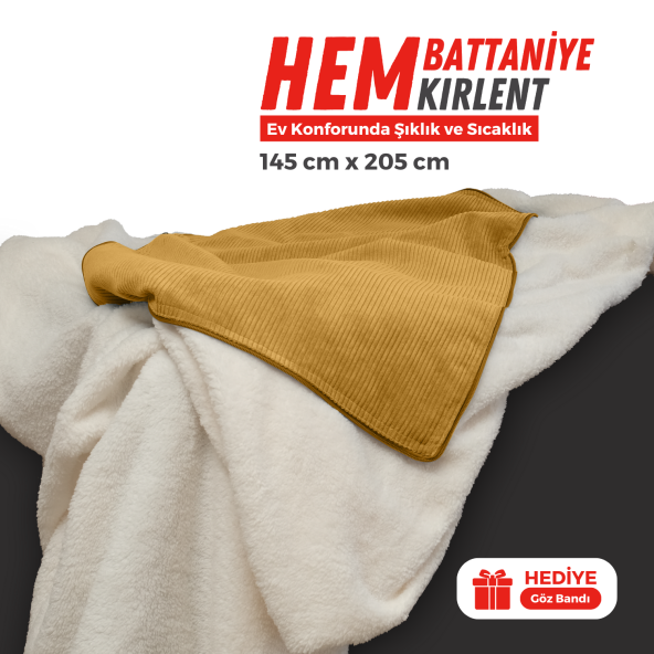 XPERMATE Tv Battaniye Yastık Battaniye Kırlent- Welsoft Battaniye- Yolculuk Yastığı- Uçak Yastığı 145x205 Sarı - 6