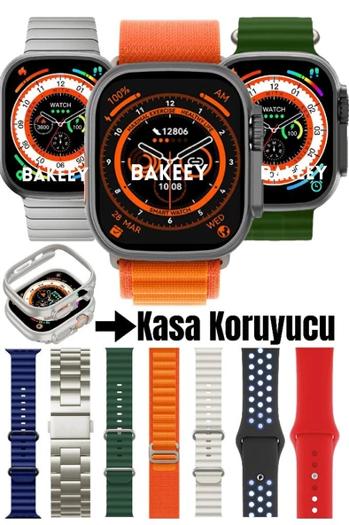 Bakeey Ws-x9 Akıllı Saat Ultra 7 Kordonlu Kasa Koruyucu Hediyeli Bluetooth Arama Watch 8 7