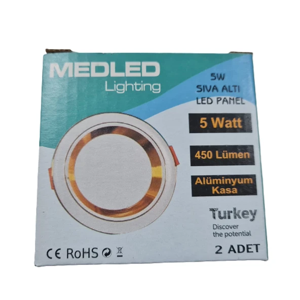 5 WATT LED SPOT TRAFOLU BEYAZ - GÜMÜŞ KASA ÇİFT RENK (BEYAZ IŞIK VE GÜN IŞIĞI)( 2 ADET ) - 3