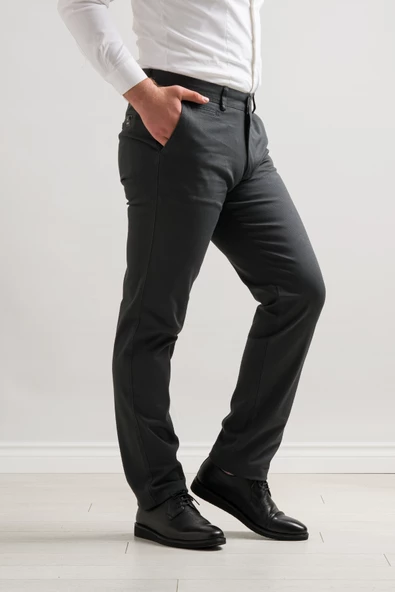 Notra Klasik Kesim Kışlık Gabardin Kumaş Likralı Boru Paça Erkek Pantolon - 7