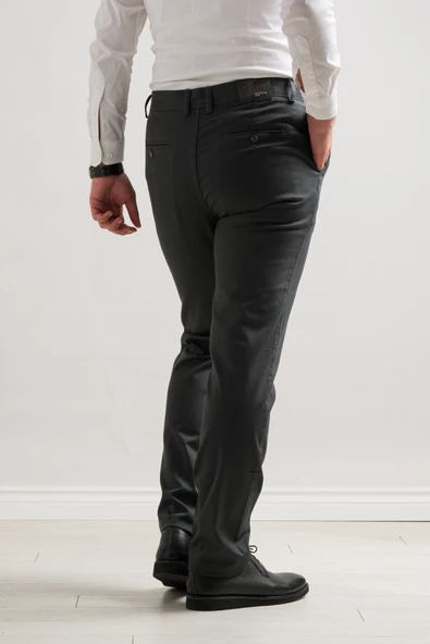 Notra Klasik Kesim Kışlık Gabardin Kumaş Likralı Boru Paça Erkek Pantolon - 8