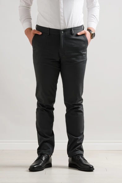 Notra Klasik Kesim Kışlık Gabardin Kumaş Likralı Boru Paça Erkek Pantolon - 6