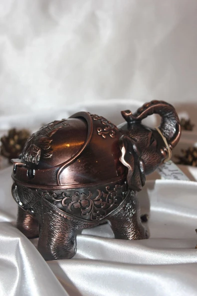 Küllük Metal Fil Hortumu Figürlü Kül Tablası - Resim 2