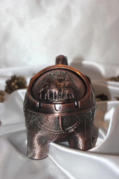 Küllük Metal Fil Hortumu Figürlü Kül Tablası - Resim 8