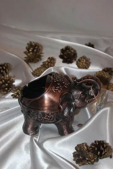 Küllük Metal Fil Hortumu Figürlü Kül Tablası - Resim 4