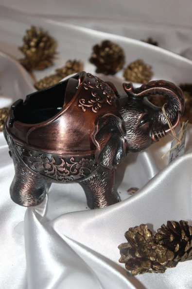 Küllük Metal Fil Hortumu Figürlü Kül Tablası - Resim 5