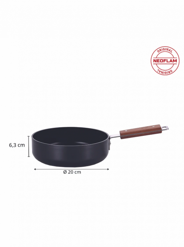 Neoflam Bien 20 Cm Siyah Alüminyum Döküm Wok Tava D-NEOBN120W - 5