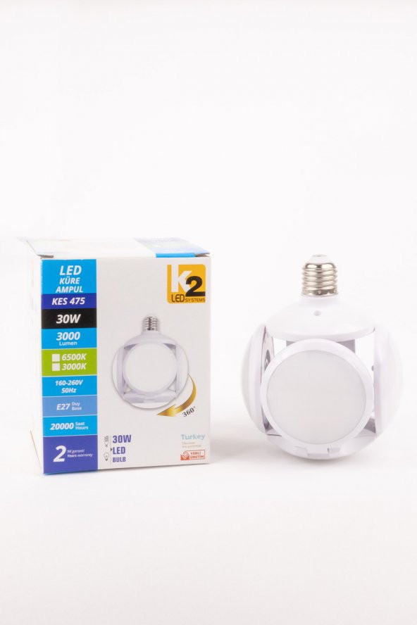 KES475 30W Led Küre Ampül E27 Beyaz Işık - 2