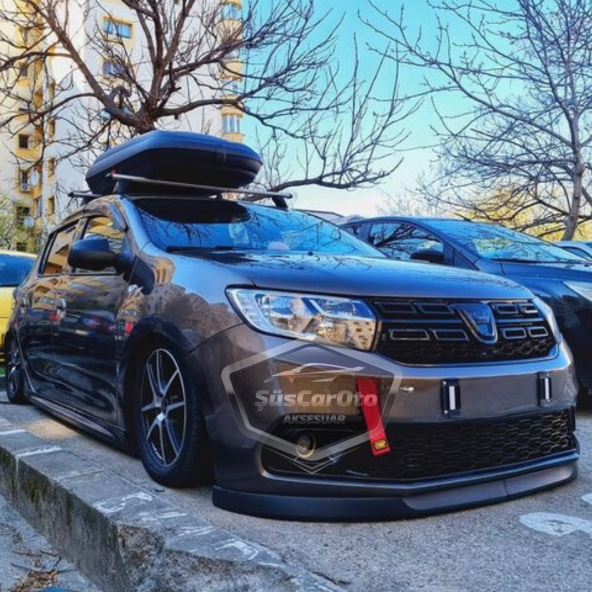 Dacia Sandero Mk2 Mk2.5 2009-2020 Uyumlu Üniversal Astra H lip Esnek Ön Lip 2 Parça Tampon Altı Dil Karlık Ön Ek - 2