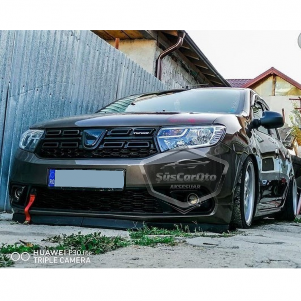 Dacia Sandero Mk2 Mk2.5 2009-2020 Uyumlu Üniversal Astra H lip Esnek Ön Lip 2 Parça Tampon Altı Dil Karlık Ön Ek - 5
