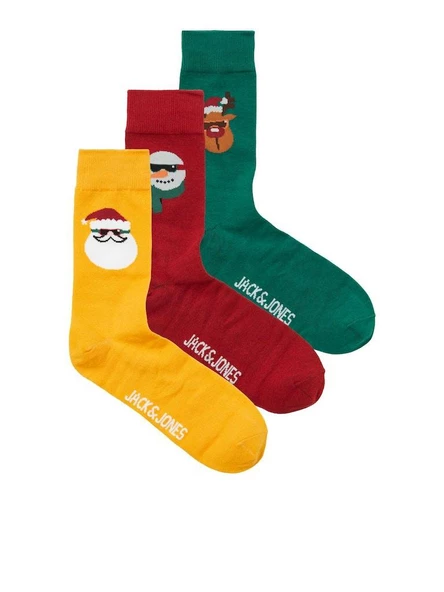 Jack Jones Cool X Mas 3 Lü Paket Erkek Çorap 12246163