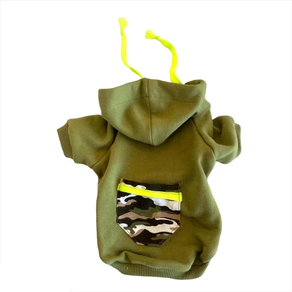 Athletique Green Camouflage Kapşonlu Sweat Köpek Kazağı - 2