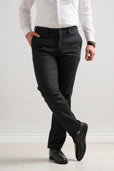 Notra Klasik Kesim Armürlü Erkek Kışlık Gabardin Boru Paça Pantolon - Resim 2