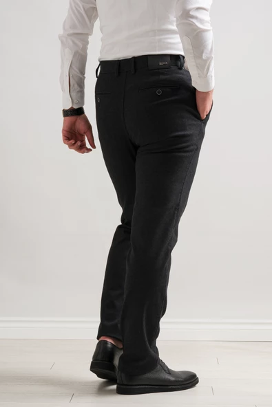 Notra Klasik Kesim Armürlü Erkek Kışlık Gabardin Boru Paça Pantolon - Resim 4