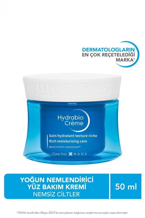 Bioderma Hydrabio Cream Hyalüronik Asit Niasinamid E Vitamini İçeren Yoğun Nemlendirici Yüz Bakım Kremi 50 ml