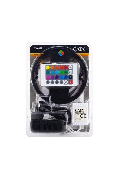 CT-4557 Cata RGB Şerit Led 5 metre + trafo+ RGB Kumanda