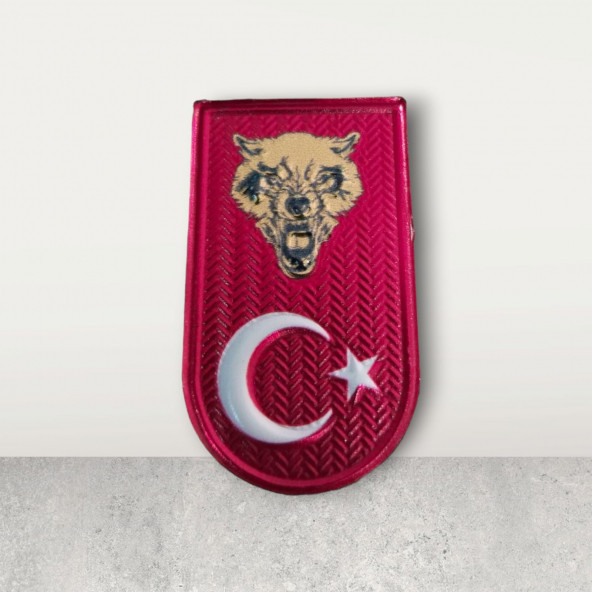 Pvc Şarjör Altı 2,5 x 4 cm / 3D Ay Yıldız Türk Bayrağı Börü Sticker 5 Adet - 3