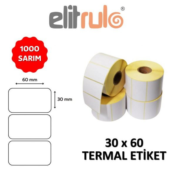Elitrulo Barkod Etiketi 30x60 Termal - 1000 Adet