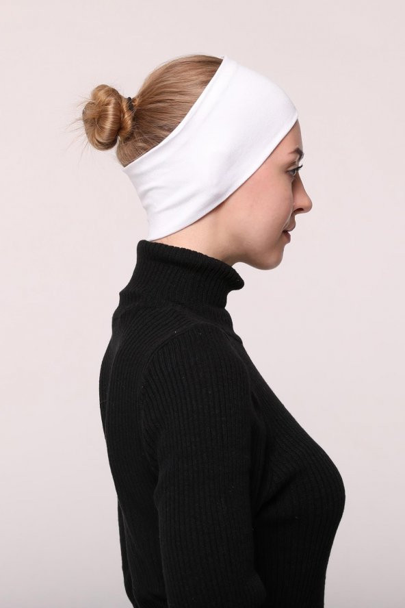 Kadın Penye Dikişsiz Tesettür Bandana Bone Spor Saç Bandı - 2