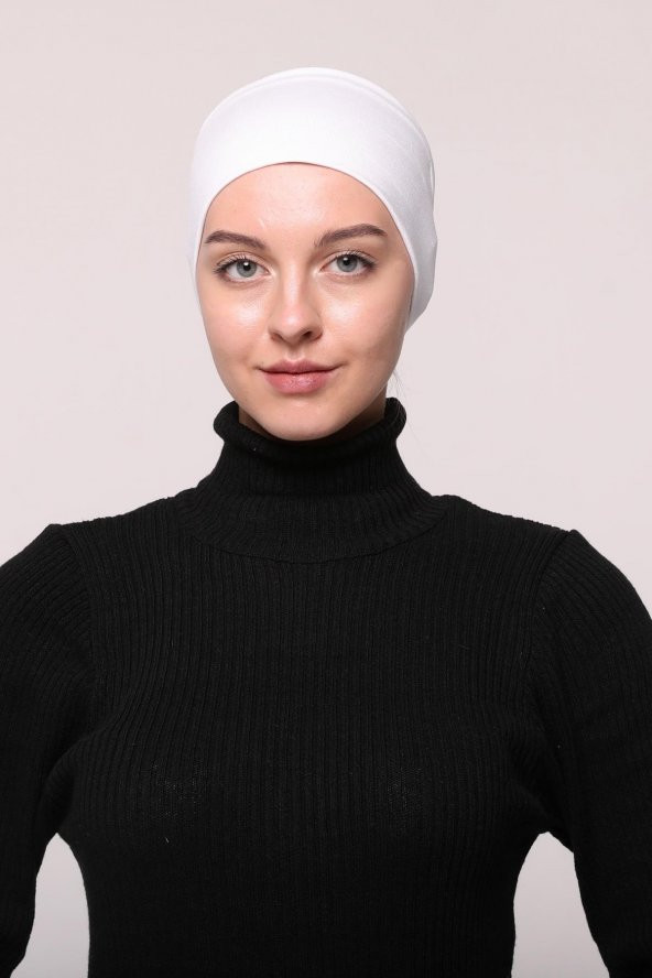 Kadın Penye Dikişsiz Tesettür Bandana Bone Spor Saç Bandı - 4