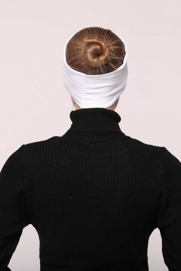 Kadın Penye Dikişsiz Tesettür Bandana Bone Spor Saç Bandı - 5