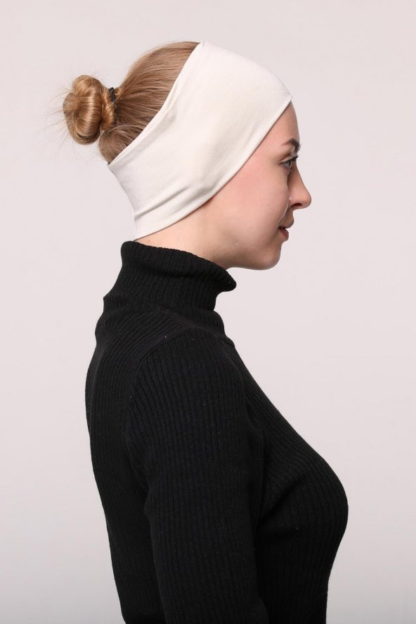 Kadın Penye Dikişsiz Tesettür Bandana Bone Spor Saç Bandı - 10