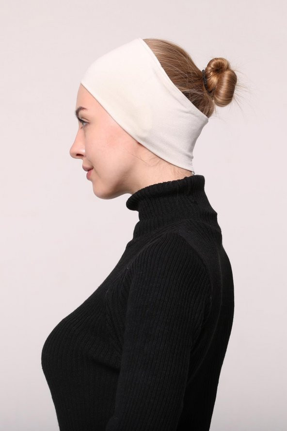 Kadın Penye Dikişsiz Tesettür Bandana Bone Spor Saç Bandı - 11