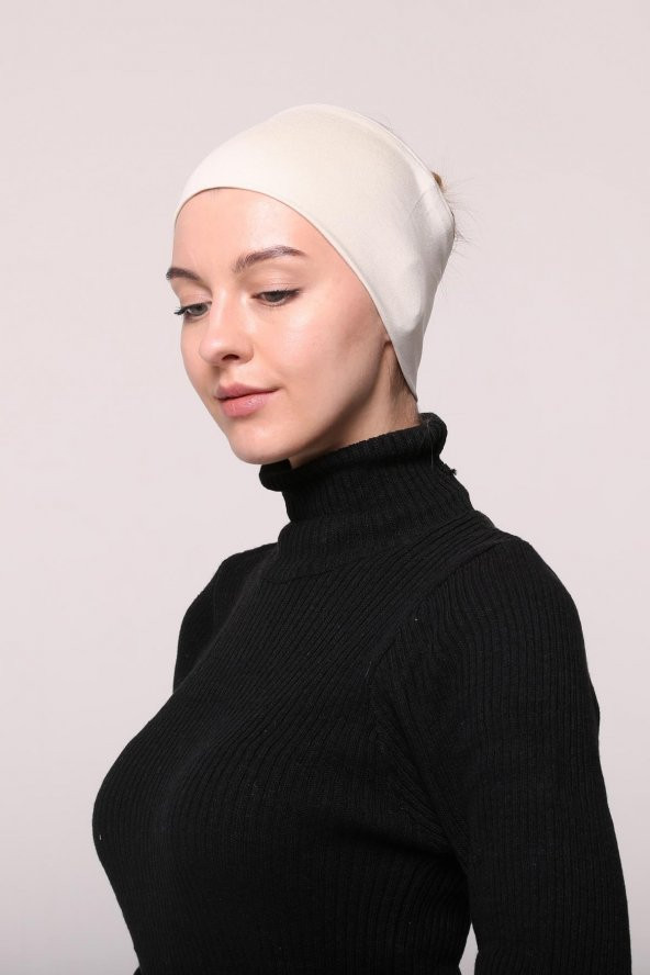 Kadın Penye Dikişsiz Tesettür Bandana Bone Spor Saç Bandı - 12