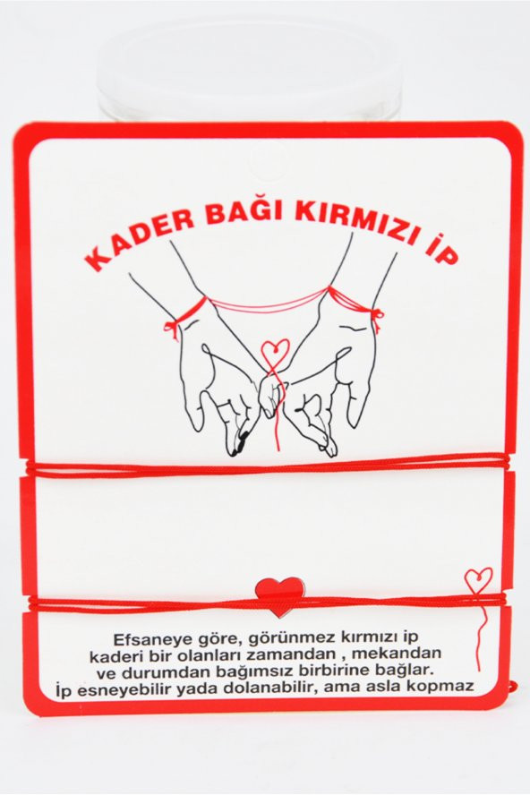 Kader Bağı İkili Kırmızı Renk Şans Bilekliği SU-878