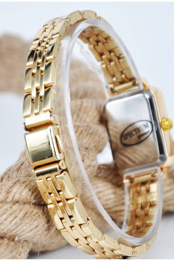 Kadın Kol Saati Vintage Altın Renk Siyah Renk Kadran Şık Sade Zarif Tasarım Su-815 - Resim 3