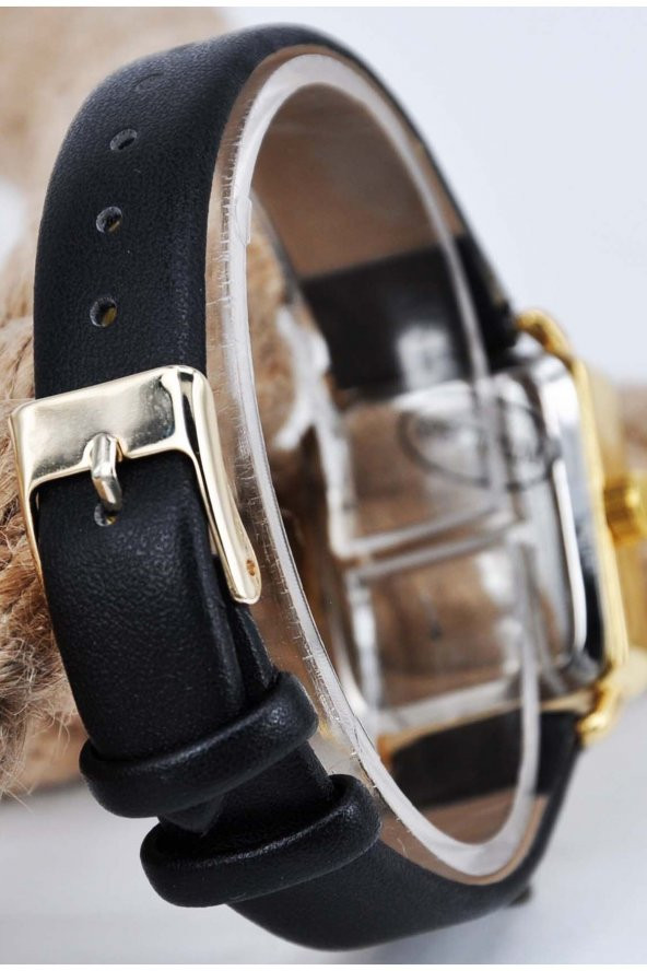 Altın Renk Kasa Ince Bileklilere Özel Retro Minimal Vintage Kadın Kol Saati Su-704 - 3