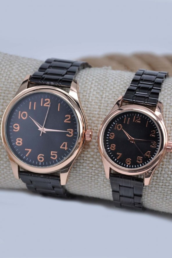 Bakır Siyah Renk Yeni Sezon Çiftlere Özel Sevgili Saati Su-681 - 2