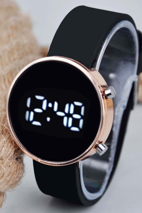 Bakır Renk Yuvarlak Kasa Dijital Tuşlu Sevimli Çocuk Kol Saati Su-164-020 ürün görseli 1