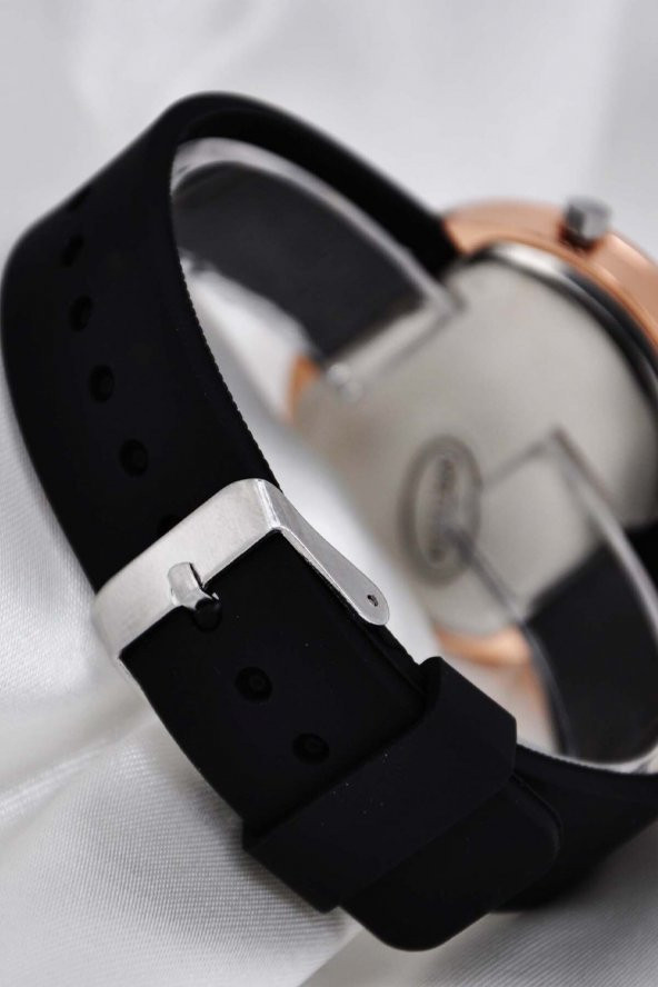 8-16 Yaş Bakır Renk Kasa Silikon Kordonlu Çocuğa Hediyelik Kol Saati Su-164-099 - 3