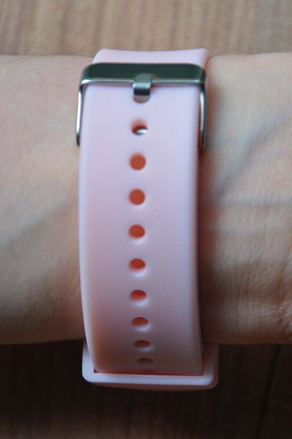 Rose Kasa Pembe Silikon Kordonlu Led Dokunmatik Kadın Kol Saati Su-562-001 - Resim 3