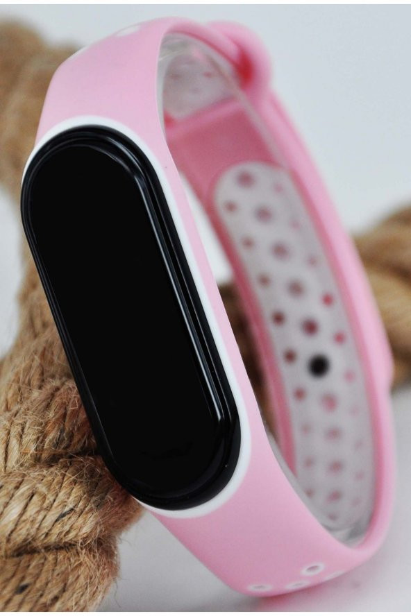 Pembe Silikon Kordonlu Ince Dokunmatik Kadın Çocuk Kol Saati Su-553 - 2