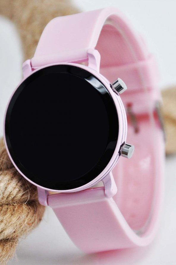8-16 Yaş Pembe Renk Led Tuşlu Kız Çocuk Kol Saati