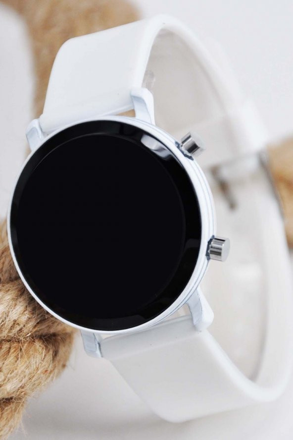 6-12 Yaş Beyaz Renk Şirin Tasarım Kız Çocuk Led Kol Saati