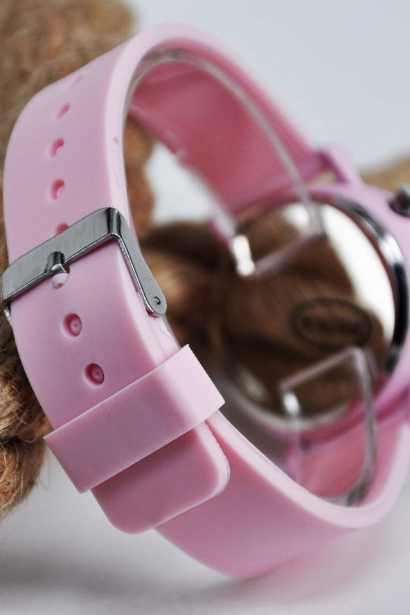 8-16 Yaş Pembe Renk Led Tuşlu Kız Çocuk Kol Saati - 3