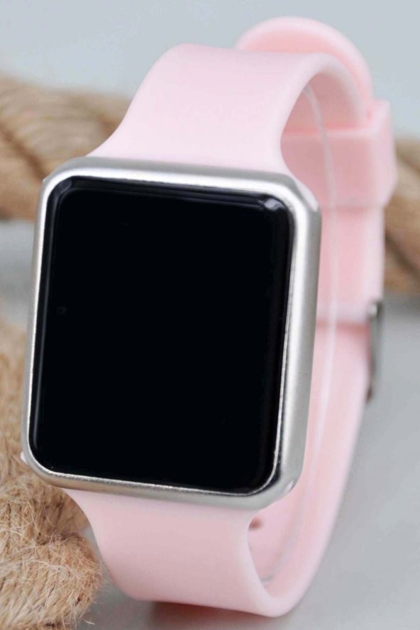 Pembe Silikon Kordonlu Dokunmatik Genç Kız Kadın Kol Saati Su-122-001 - 2
