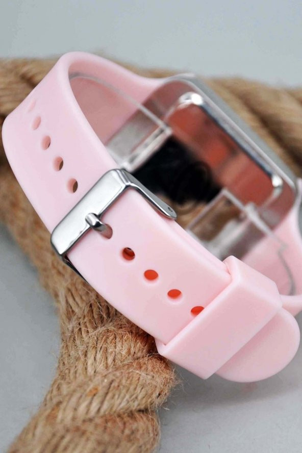 Pembe Silikon Kordonlu Dokunmatik Genç Kız Kadın Kol Saati Su-122-001 - 3