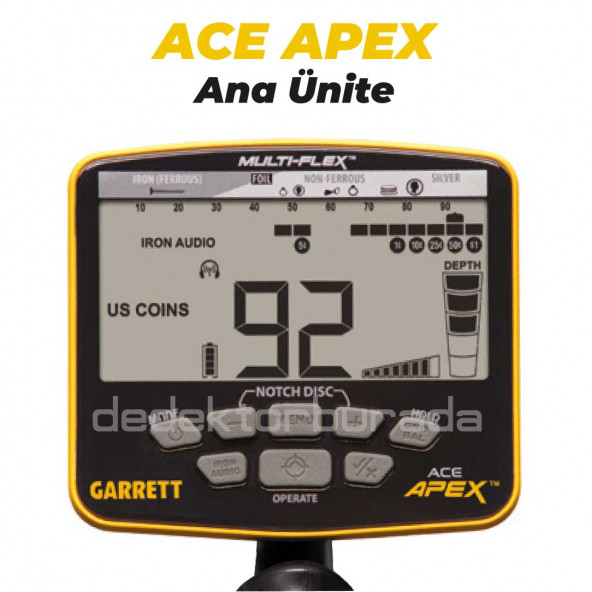 Garrett Ace Apex Basic Dedektör Viper Başlıklı (15x28cm) - 3