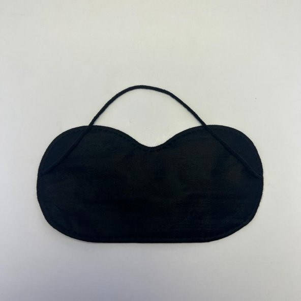 100 Adet Siyah 2 mm Uyku Maskesi Göz Bandı İnce Lastikli Uyku Bandı - 2