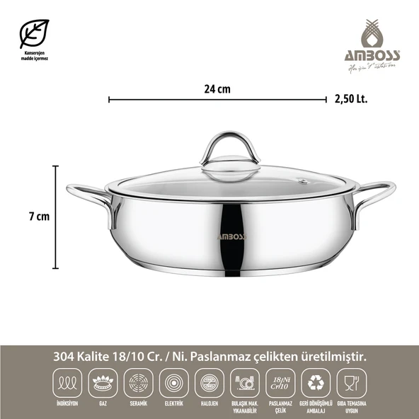 Stone 8 Parça Paslanmaz Çelik Tencere Seti - Resim 5