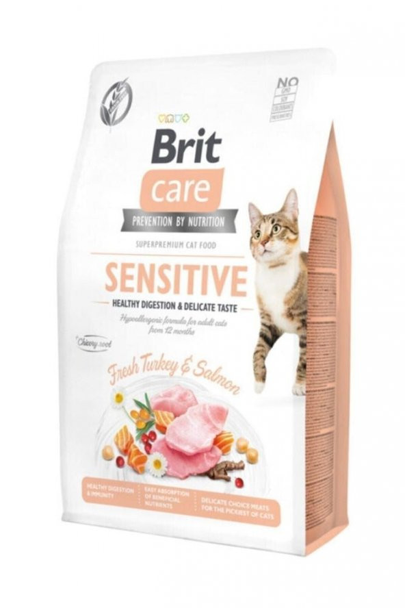 Brit Care Tahılsız Sensitive Hindili ve Somonlu 2 kg Yetişkin Kedi Maması