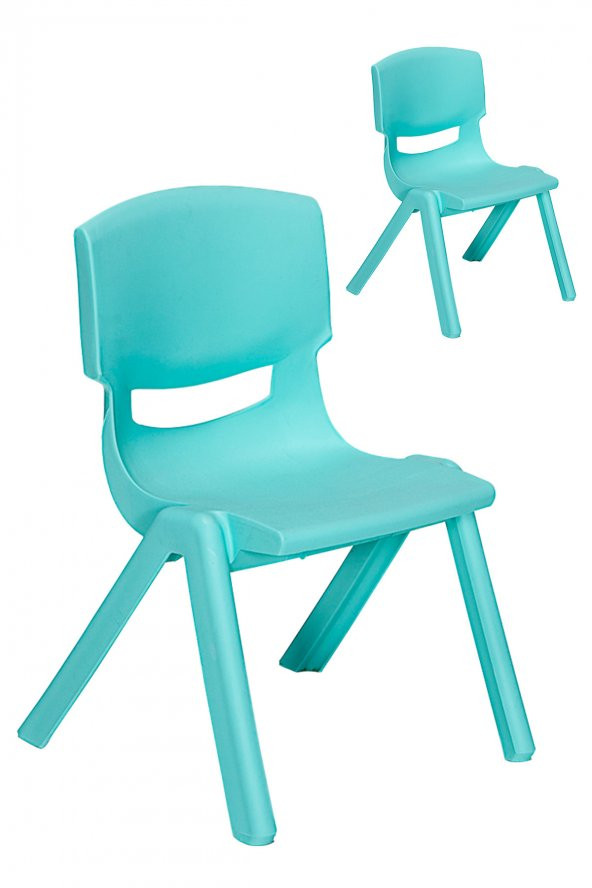 Sandalie Junior 2 Adet Ergonomik Konforlu Anaokulu Kreş Çocuk Sandalyesi - Turkuaz