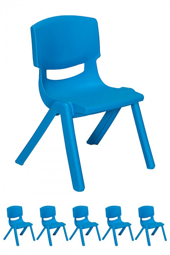 Sandalie Junior 6 Adet Ergonomik Konforlu Anaokulu Kreş Çocuk Sandalyesi - Mavi